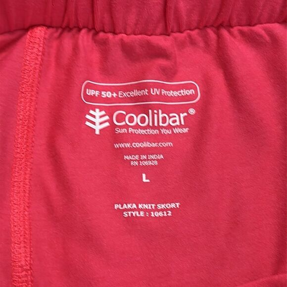 Coolibar 18” Plaka Knit Mid Rise Pink Active Skirt Skort UPF Size Large - Picture 11 of 14